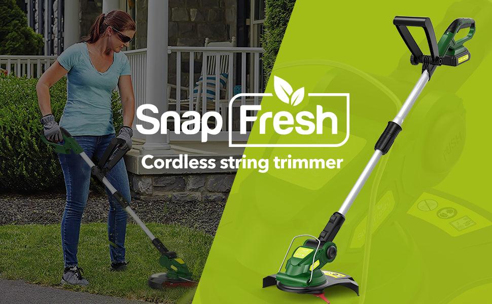 Cordless and ergonomic grass trimmer for efficient trimming and cutting - SnapFresh
