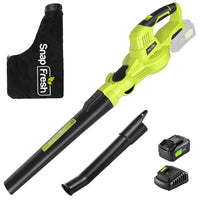20V Cordless 2-in-1 leaf blower/Vacuum (130CFM/120MPH), 4.0Ah Li-ion Battery and Charger (BBT-YOR03)