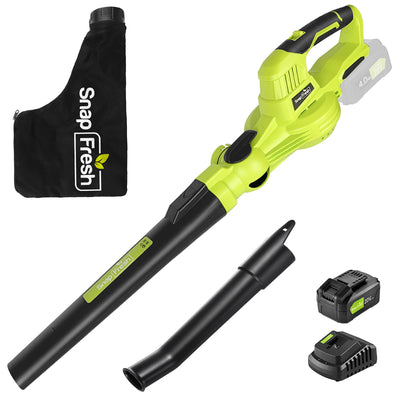 20V Cordless 2-in-1 leaf blower/Vacuum (130CFM/120MPH), 4.0Ah Li-ion Battery and Charger (BBT-YOR03)