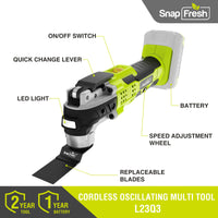 SnapFresh 20V Cordless Oscillating Multi Tool (L23Q3)