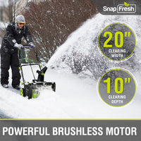 SnapFresh 40V Brushless Cordless Snow Blower 20”