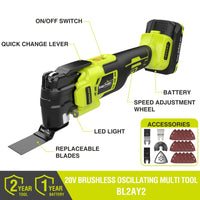 SnapFresh 20V Brushless Oscillating Multi Tool(BL2AY2)