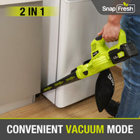 20V Cordless 2-in-1 leaf blower/Vacuum (130CFM/120MPH), 4.0Ah Li-ion Battery and Charger (BBT-YOR03)