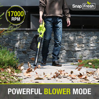 20V Cordless 2-in-1 leaf blower/Vacuum (130CFM/120MPH), 4.0Ah Li-ion Battery and Charger (BBT-YOR03)