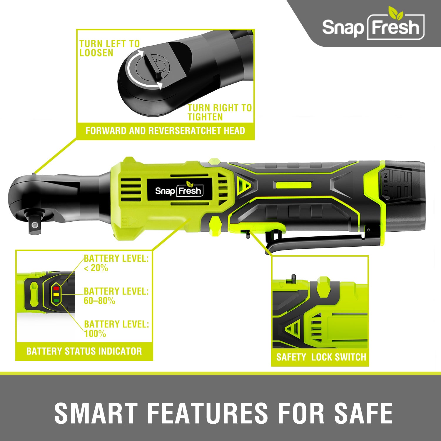 12V Cordless Electric Ratchet Wrench – SnapFresh_WINBAY US INC