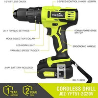 SnapFresh 20V Cordless Hammer Drill