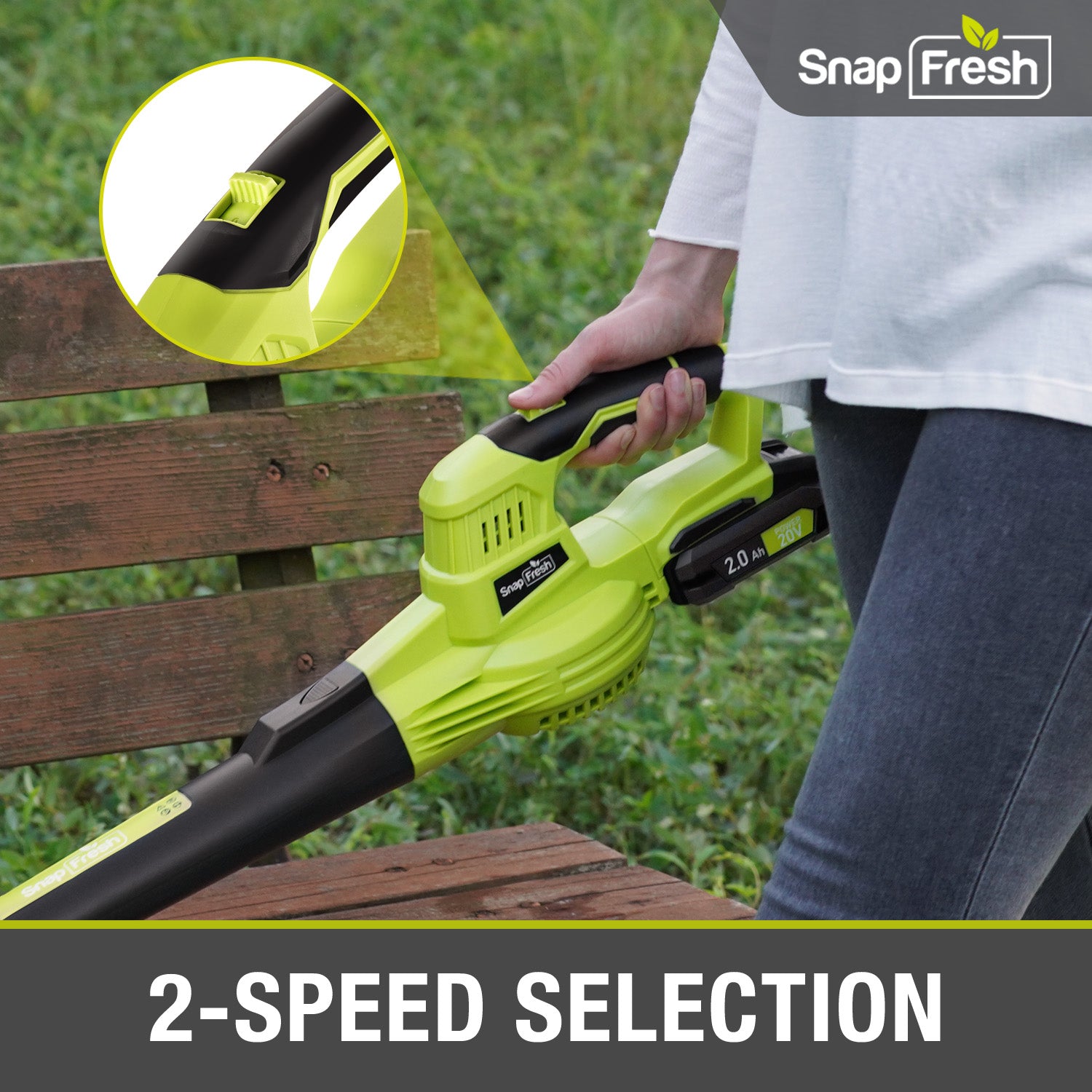 Cordless Leaf Blower - 20V, 2.0Ah, Li-ion Battery – SnapFresh