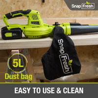 20V Cordless 2-in-1 leaf blower/Vacuum (130CFM/120MPH), 4.0Ah Li-ion Battery and Charger (BBT-YOR03)