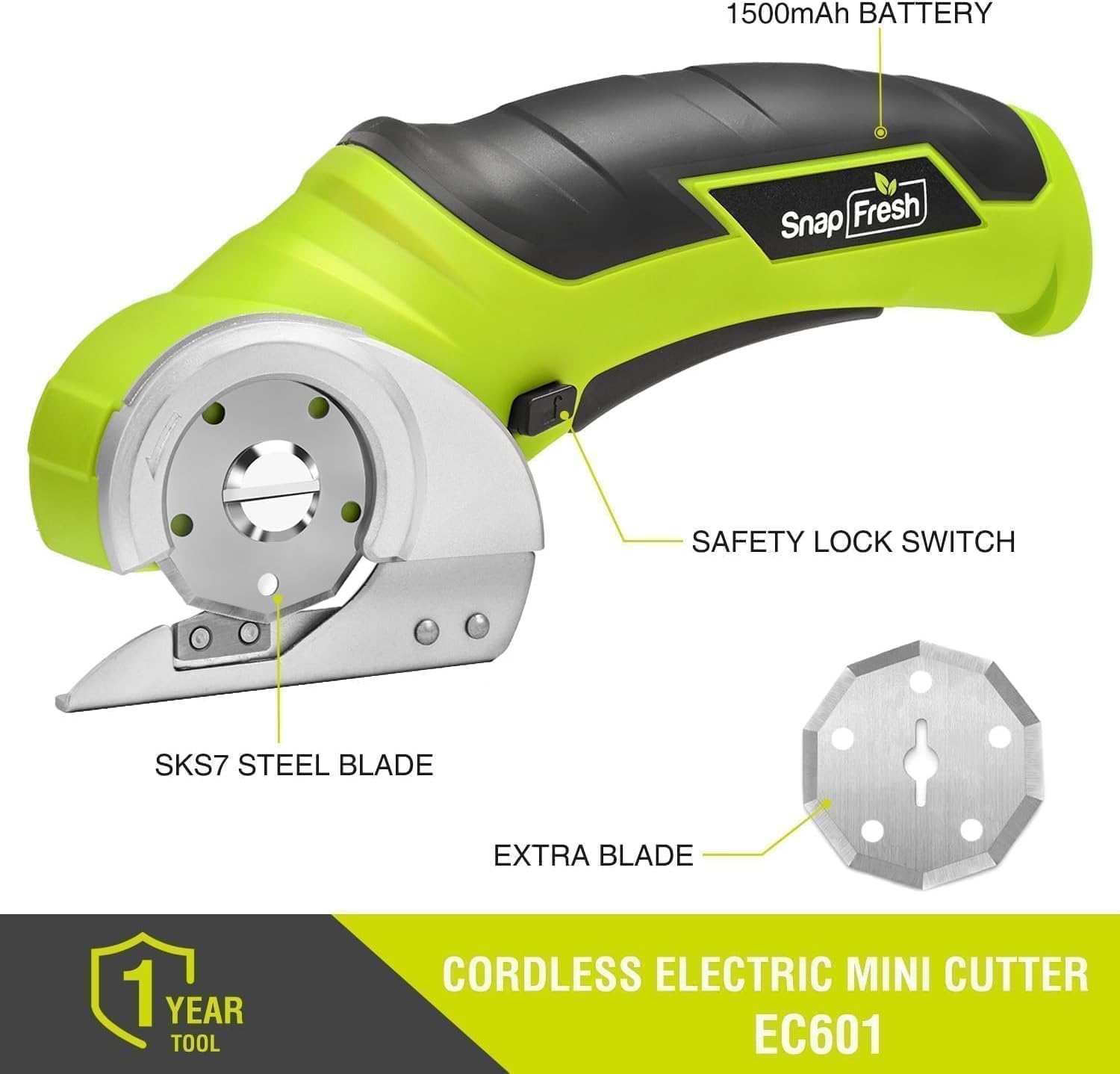 SnapFresh 4V Cordless Electric Mini Cutter (EC0601 Green)