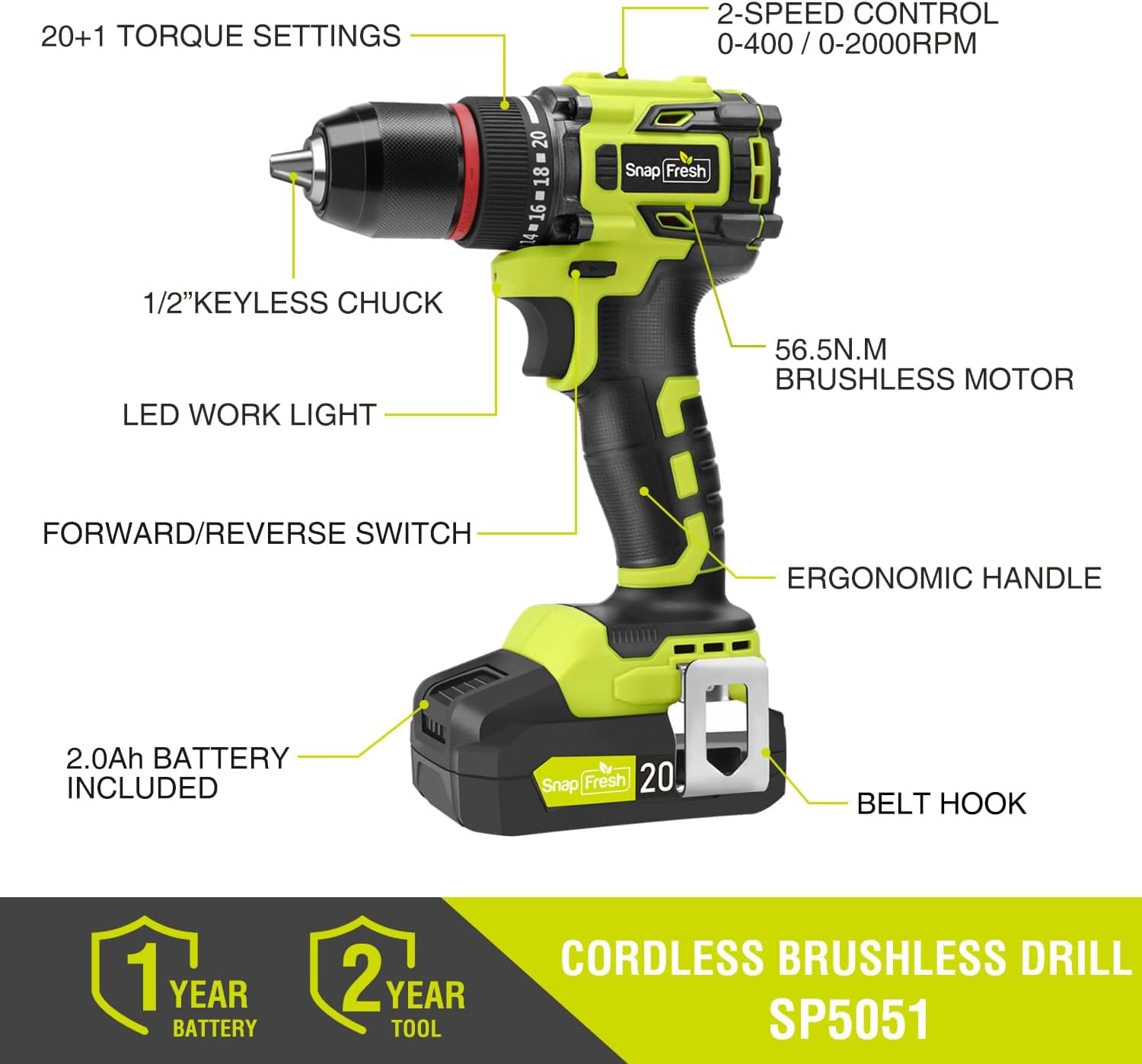 20V Cordless Drill Brushless