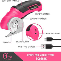 SnapFresh 4V Cordless Electric Mini Cutter (EC0601 Pink)
