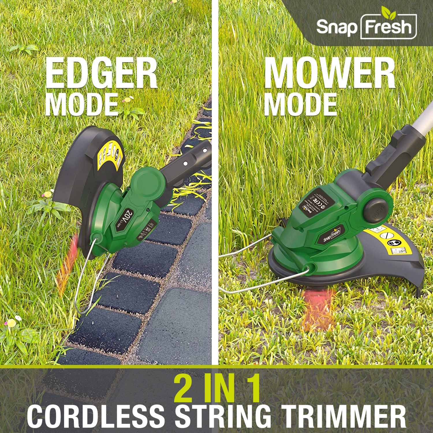 Cordless Grass Trimmer - 20V, 2.0Ah, Li-ion Battery – SnapFresh