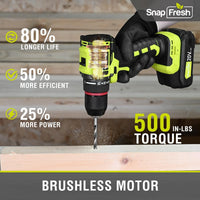 SnapFresh 20V Brushless Cordless Drill Driver