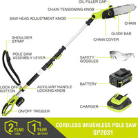 SnapFresh 20V Cordless Pole Saw