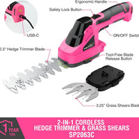8V Cordless Shrubbery and Grass Shears (SP2063C)