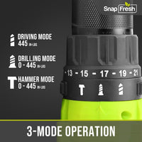 SnapFresh 20V Cordless Hammer Drill