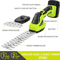 20V Cordless Hedge Trimmer and Grass Shears