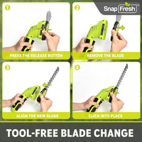 8V Cordless Hedge Trimmer and Grass Shear with Rotating Head