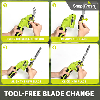 8V Cordless Hedge Trimmer and Grass Shear with Rotating Head