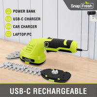 8V Cordless Hedge Trimmer and Grass Shear with Rotating Head