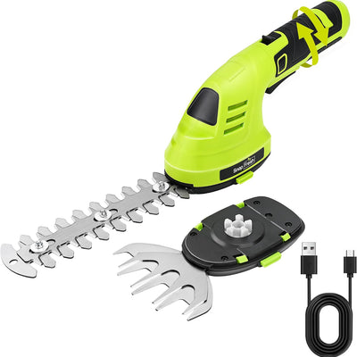 8V Cordless Hedge Trimmer and Grass Shear with Rotating Head