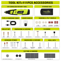 SnapFresh 12V Cordless Rotary Tool Kit