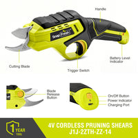 4V SnapFresh Cordless Electric Pruning Shears