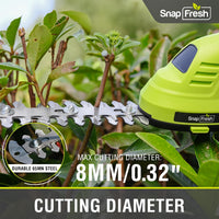 8V Cordless Hedge Trimmer and Grass Shear with Rotating Head
