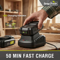 20V Cordless Leaf Blower(140CFM/130MPH) , 2.0Ah Li-Ion Battery And Charger (BBT-YOR01)
