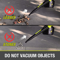 20V Cordless 2-in-1 leaf blower/Vacuum (130CFM/120MPH), 4.0Ah Li-ion Battery and Charger (BBT-YOR03)