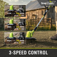 20V Cordless Tiller Cultivator with 4.0AH Battery and Fast Charger