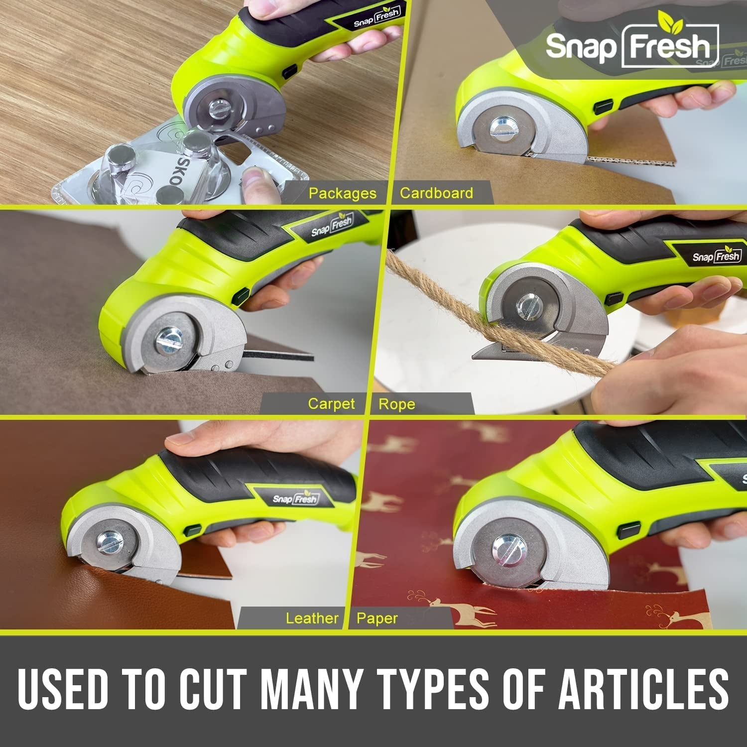 YUZES Cordless Electric Scissors, 4V Electric Mini Cutter with 2