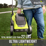 14in Electric Lawn Mower,Brushless Motor, 20V 4.0Ah Battery and Charger (BBT-ZE33) - SnapFresh